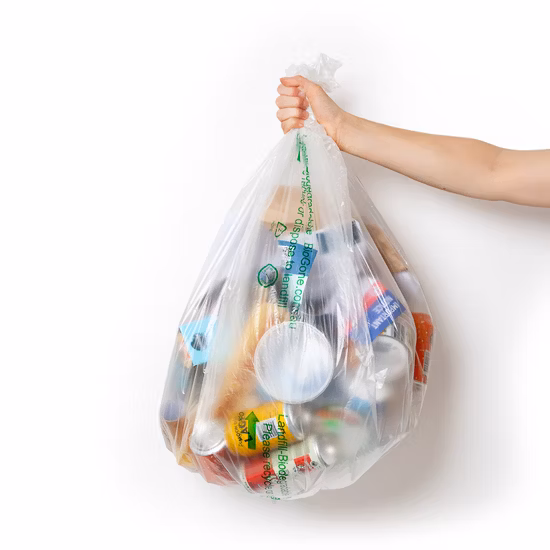Bolsa de compras compostable al por mayor de PLA Bolsas de plástico 100% biodegradables