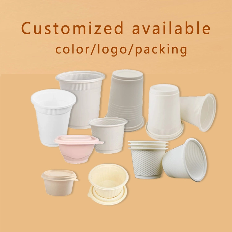 100% Biodegradable Compostable Disposable Corn Starch Plastic Cornstarch Cup for Hotel Meeting Home Occasions