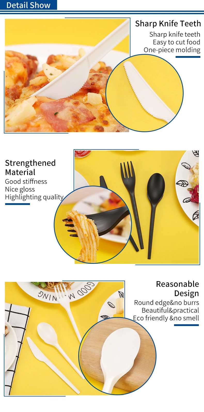 OEM ODM Biodegradable Eco Friendly Fork Spoon Knife Set Cutlery