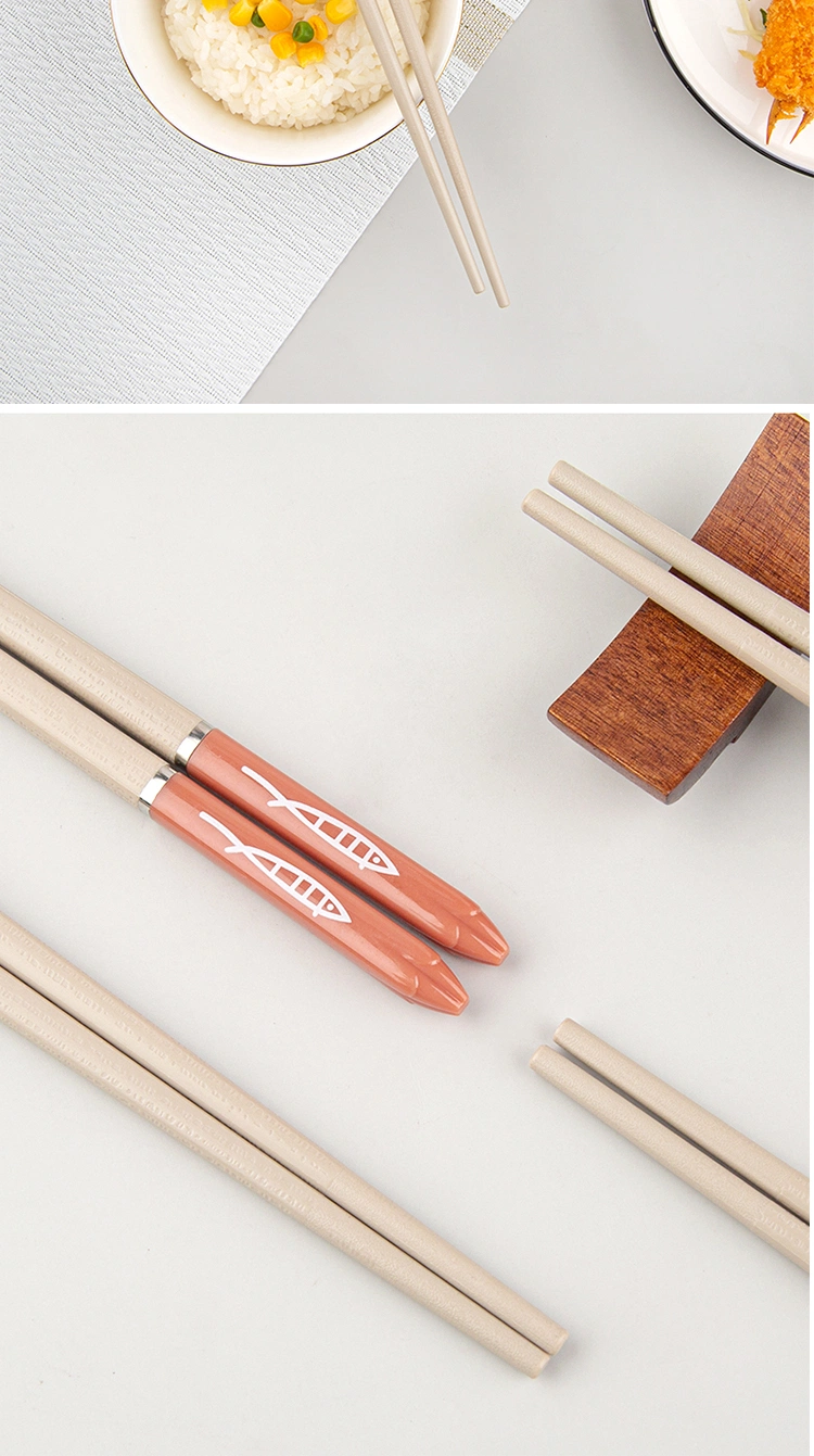 Reusable Japanese Style Fish Pattern Printed Pet and Fiberglass Chopsticks