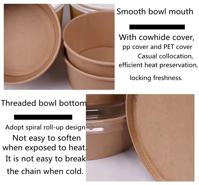 Biodegradable Disposable Customized Sturdy Kraft Paper Soup Bowl