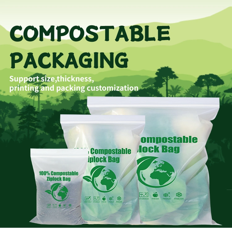 Yurui PLA Pbat Corn Starch Eco Friendly Custom Printed Zipper Ziplock Packing Snack Pouch Food Packaging Compostable Biodegradable Bag