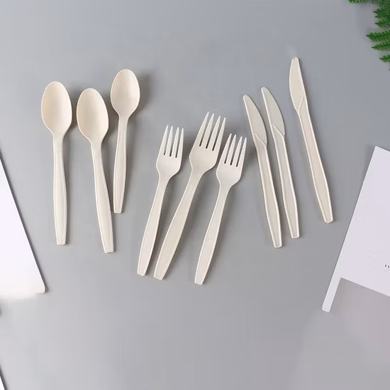 Cubiertos desechables biodegradables ecológicos de maicena PLA para restaurante